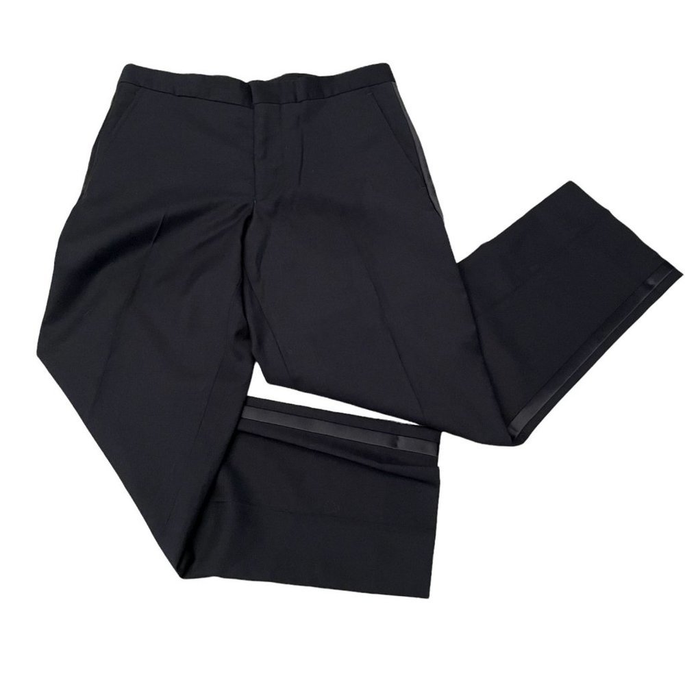 JAB Men's Wool Black Dress Pants 35 Short / 29 Waist